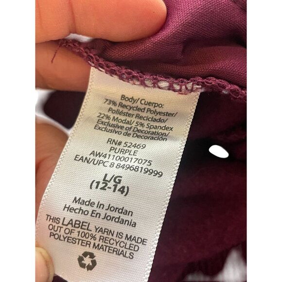 AW joggers with pockets sz Lrg 12/14 ladies drawstring wine maroon - Picture 6 of 6